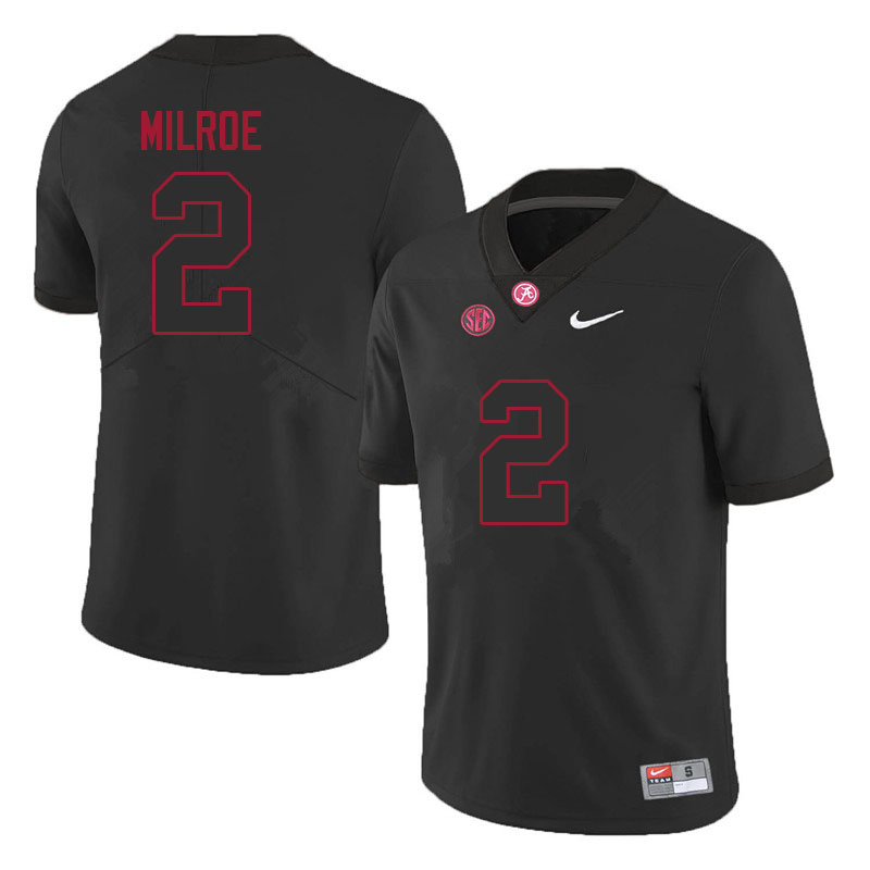 Men #2 Jalen Milroe Alabama Crimson Tide College Football Jerseys Sale-Black